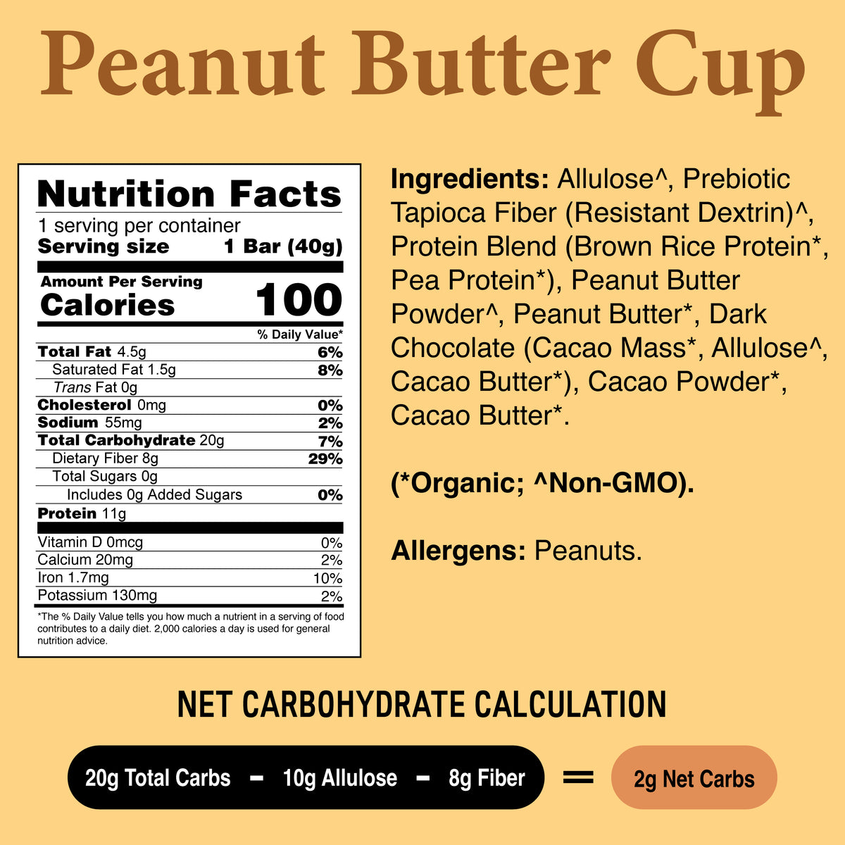 Unstoppable™ PlantBased Keto Bar Peanut Butter Cup (12 Bars